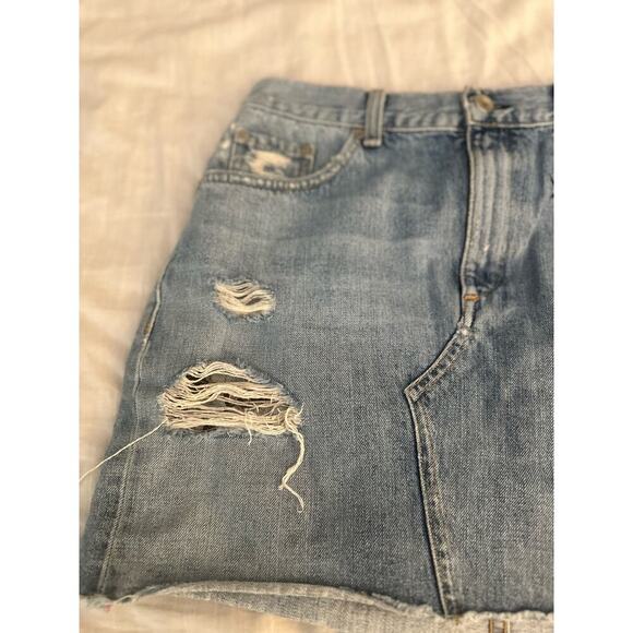 RAG & BONE Dive Denim Embroidered Mini Skirt Sz 27 - Picture 7 of 10